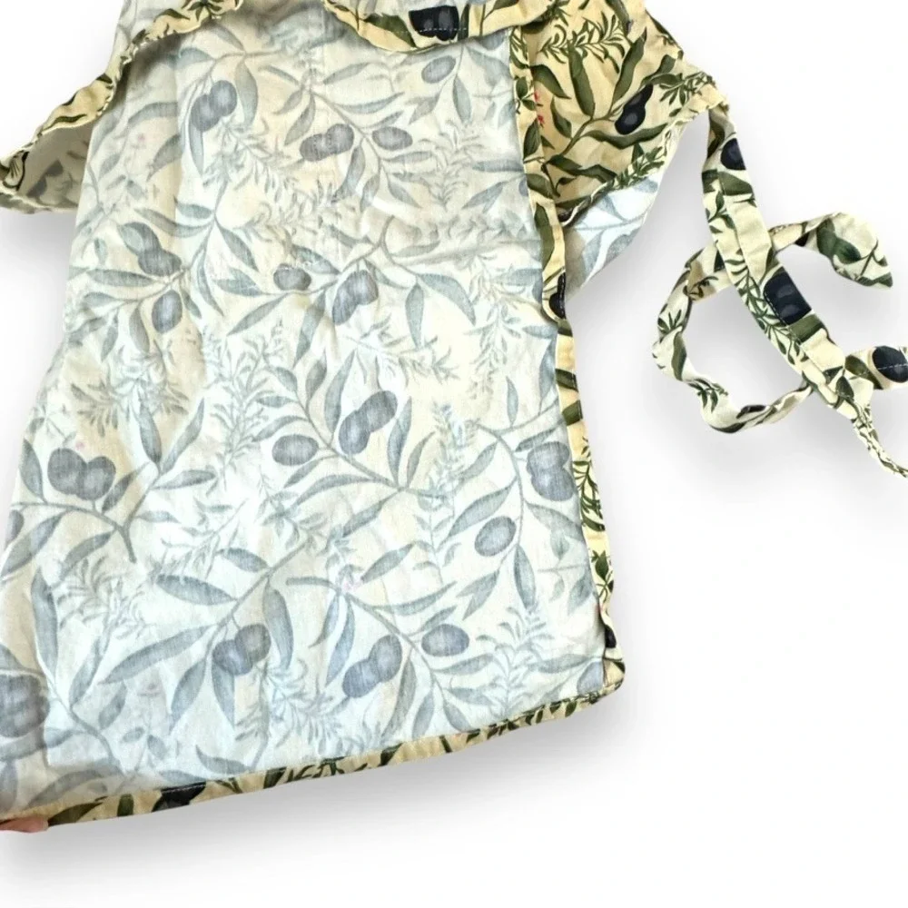 Kay Dee Designs Olive Print Kitchen Apron Green Cotton Front Pocket Tuscany